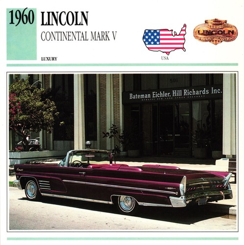 Collectors Club Karte. Oldtimer. Lincoln Continental Mark V