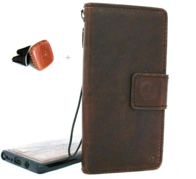 Genuine Leather Case for Galaxy Note 10 cover wallet Removable soft + Car Holder