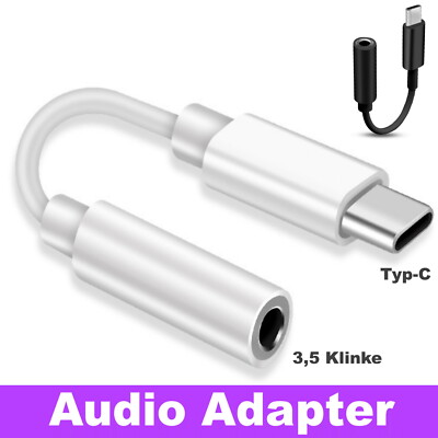 USB Typ C zu 3,5 mm Klinke AUX Kopfhörer Adapter neu Xiaomi Huawei Kompakt GUT