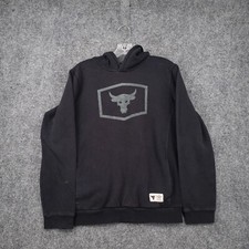 Under Armour Hoodie Boys YXL Black Project Rock Sweatshirt Fleece Loose Stretch