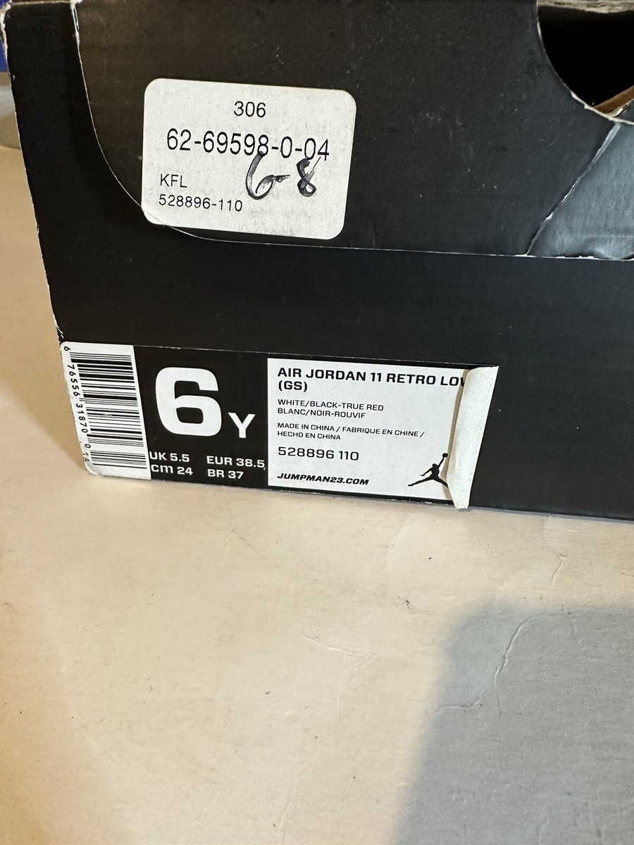 Nike Air Jordan Retro 11 XI GS size 6Y Black/White Shoes 528896