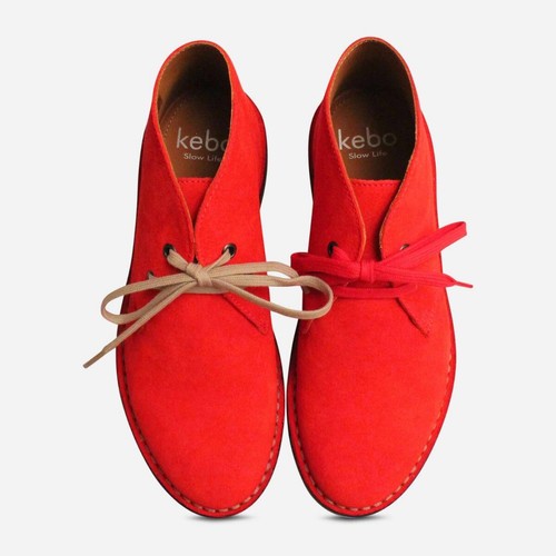 Berry Red Suede Womens Italian Desert 