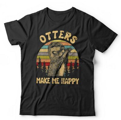 Otters Make Me Happy Tshirt Unisex & Kinder - Wildtiere, süß, pelzig, Tiere