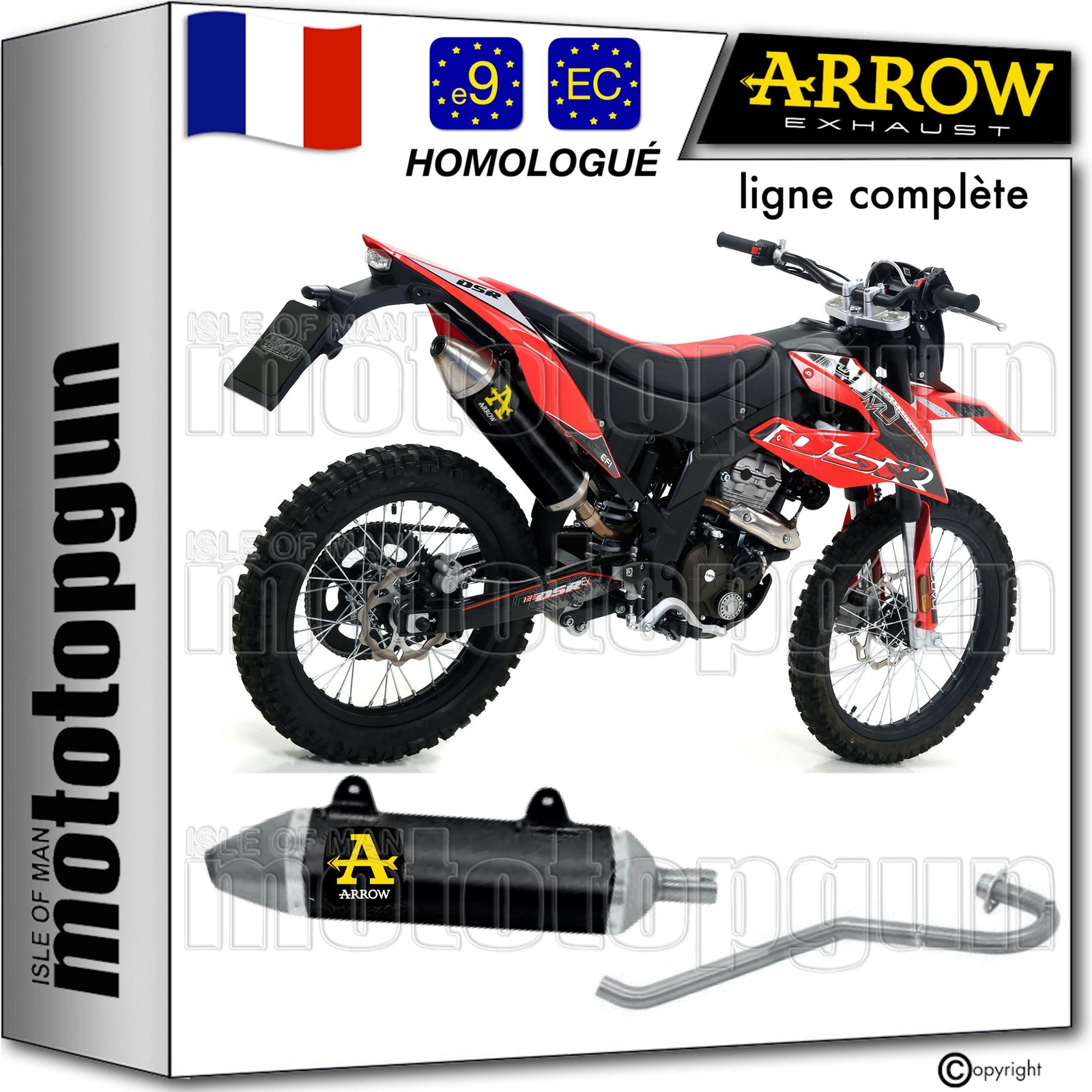 Ligne complete Thunder Arrow pour remplacer l'echappement UM DSR EX 125