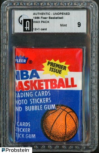 1986 Fleer Basketball Unopened Wax Pack - Michael Jordan RC Year GAI 9 MINT