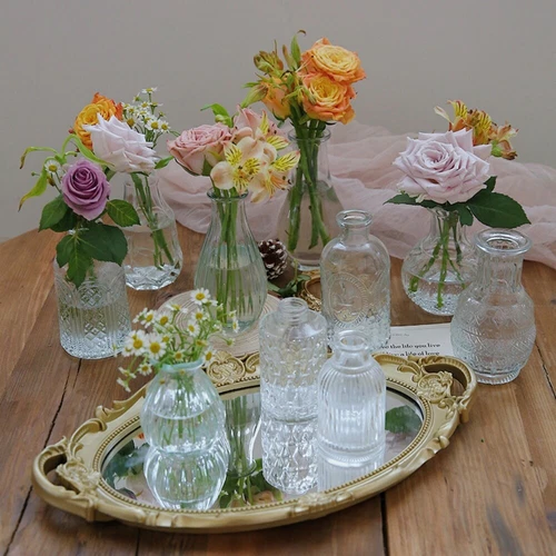 12pcs Glass Flower Vase Small Bud Vase Round Centrepiece Home Decor Wedding Gift - Picture 7 of 8