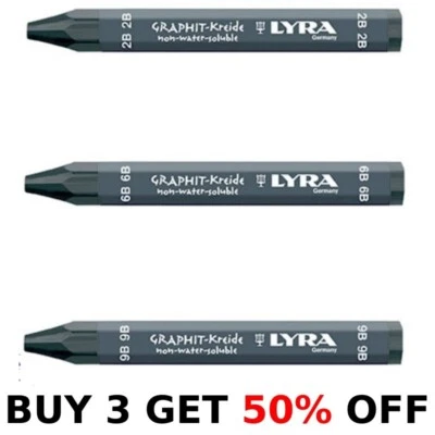 LYRA Graphite Crayon Solid Stick Drawing, Sketching, Art, Draw - 2B, 6B, 9B