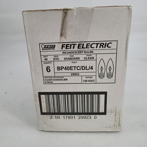 FEIT Electric Double life 40W 120volt BP40ETC/DL/4 6 pack - lights 24 Bulbs-9923 - Picture 6 of 7