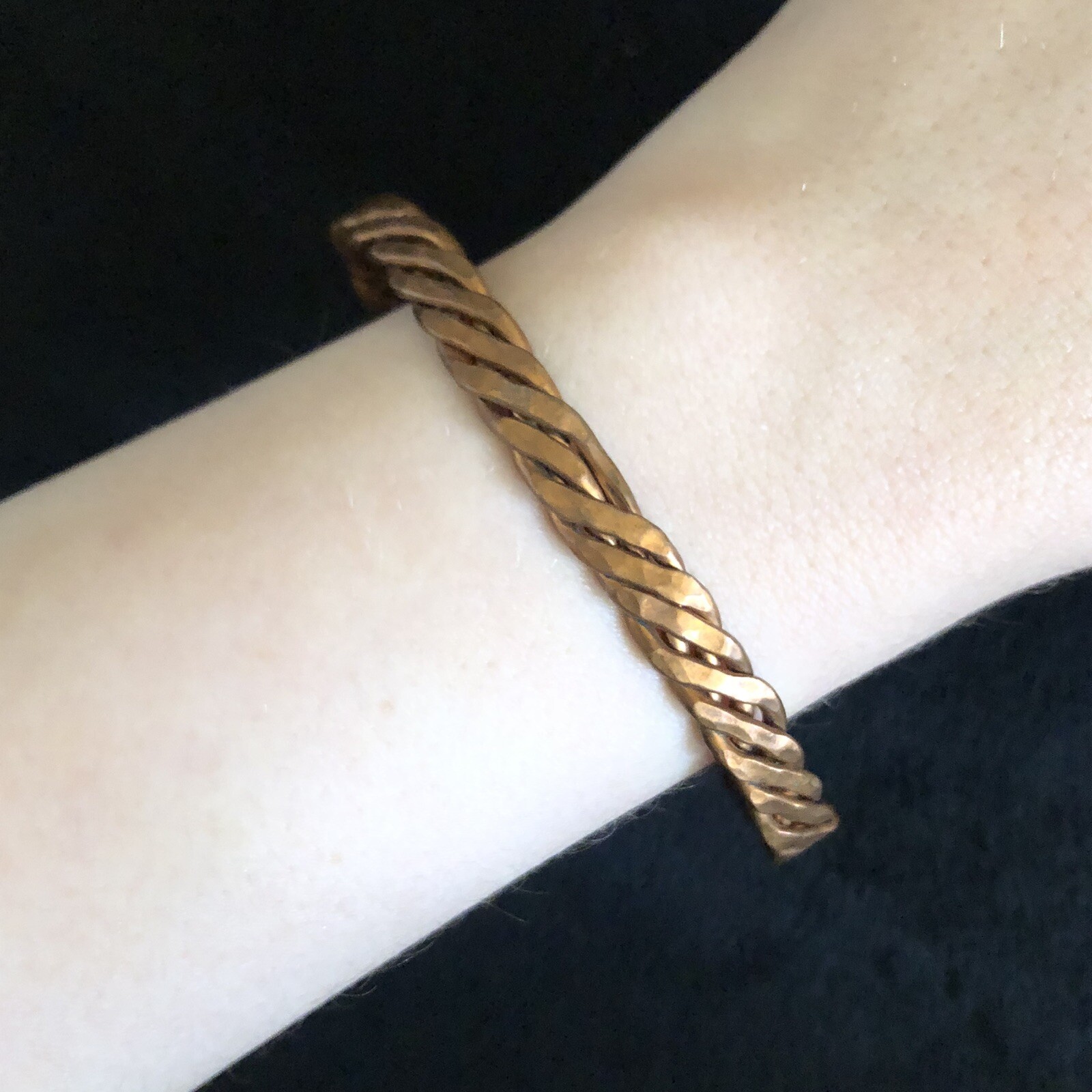Twisted Solid Copper Cuff Bracelet - image 1