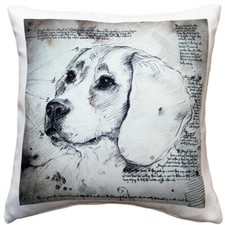 Beagle Throw Pillow Gorgeous 17" x 17" has washable cover