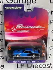 GREENLIGHT 1971 Plymouth Cuda 440 Blue 1:64 Diecast