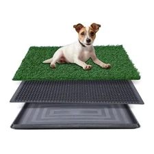 Dog Grass Pad with Tray 20"x25" Artificial Grass for Dogs Potty Training