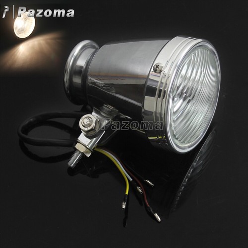 Motorcycle Chrome 4 Inch Headlight Spotlight Bullet Aluminum For Harley Choppers - Picture 3 of 12