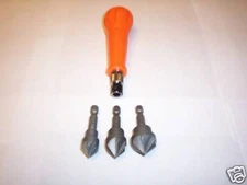 3pc 6 FLUTE COUNTERSINK BIT SET RAPID LOAD HEX SHANK