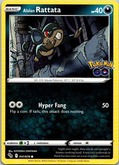 Alolan Rattata 041/078 Pokemon GO Common LP Pokemon TCG