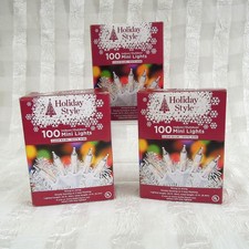 NEW - 3 Boxes of Holiday Time 100 Clear Mini Lights, White Wire - LOT of 3