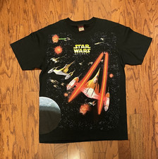 Men XL Vintage VTG Star Wars Episode 1 Lucasfilm Ltd Made in USA Black Shirt