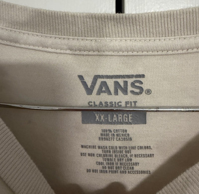 VANS Panda Conservation Graphic Print Beige XX-Large Men's Cotton T-Shirt