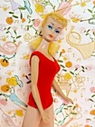 Vintage MATTEL Blonde Ponytail doll in original swimsuit, Nice!!