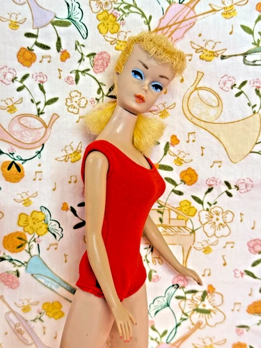 Vintage MATTEL Blonde Ponytail doll in original swimsuit, Nice!!