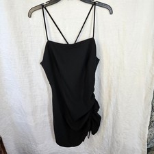 ZARA Little Black Dress Mini with Rouching on Left Side Size Medium