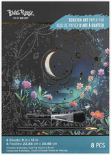 Scratch Art Paper Pad, Moonlight Garden 9X12In Adult Craft Kit