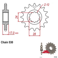 JT Sprockets Countershaft Sprocket 530 Pitch 14T Honda CBR600F F3 (1995-1996)