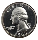 1963  Proof  Cameo Washington Quarter  (Q5) Please Note Shipping