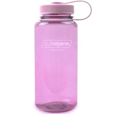 Nalgene Sustain 16oz Wide Mouth Bottle (Cherry Blossom) Recycled Reusable Pink