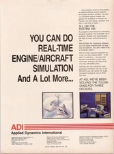 ADI Applied Dynamics International Aircraft Simulation Print Ad 1980s