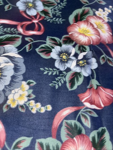 Vintage Longaberger Basket Fabric Liner Blue Floral Lg Rectangle 17”x 11”x 5” - Picture 9 of 13