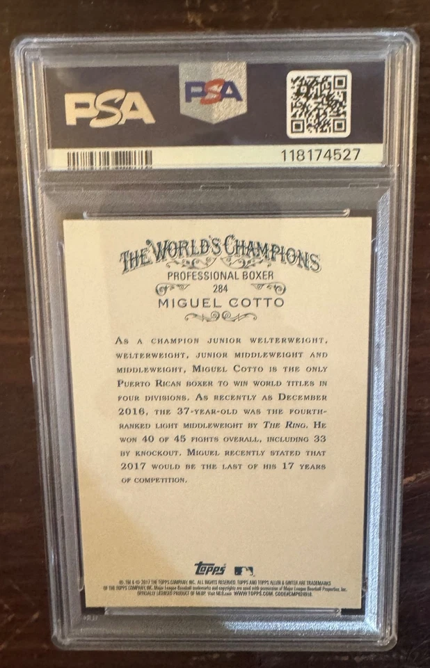 2017 Topps A & G X Miguel Cotto #284 Mint 9 Pop 5, None Higher! - Image 3 of 3