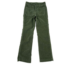 Free People Pants Womens 2 High Time Velvet Microcord No Back Pocket Olive