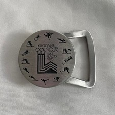 Vintage 1980 Lake Placid Winter Olympics Pewter Belt Buckle XIII Games - NEW