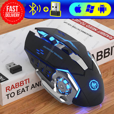 Wireless Gaming Mouse Bluetooth 2.4G RGB Rechargeable USB Ergonomic for PC Lapto