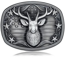 Belt Buckles Men Western Cowboy: Mens Belt Buckle Deer Big Belt Buckle for Me...