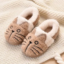 Kids' Cotton Slippers with Cat Design for Winter- 888