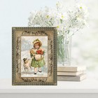 Christmas Girl With A Dog Cotton Fabric Quilt Block Panel Sewing Applique — photo 2