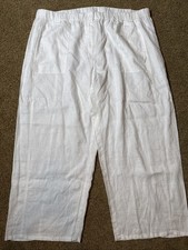 Eileen Fisher 100 Organic Linen Wide Ankle Pants 2X White Coastal Sustainable