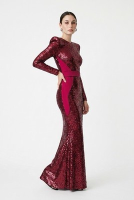 zhivago dress ZHIVAGO Super Rad Red Sequin Open Back Gown - Size 4 - Excellent Condition