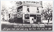 Vintage Greasy Spoon Cafe Black & White Comic Postcard by L.L. Cook Co.