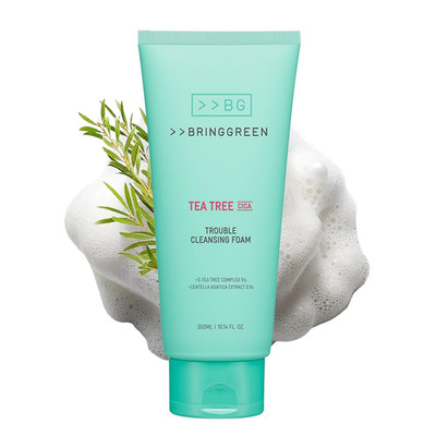 BRING GREEN Tea Tree Cica Trouble Cleansing Foam | Mild Cleanser for Exfoliation