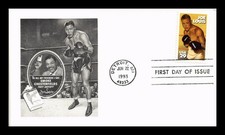 US COVER JOE LOUIS BOXING CHAMPION FDC SCOTT 2766 CHESTERFIELD CIGARETTES AD