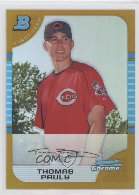 2005 Bowman Chrome First Year Gold Refractor 32/50 Thomas Pauly #327 Rookie RC