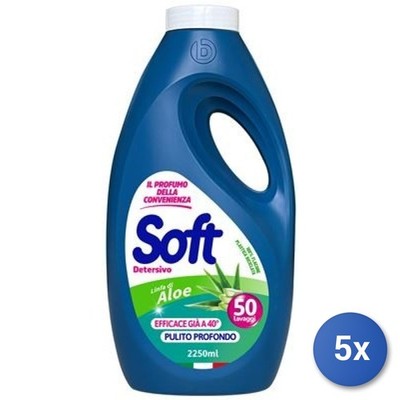 5x Soft Flüssigwaschmaschinenpaket 50 Gr. Aloe Vera 2250 ml.
