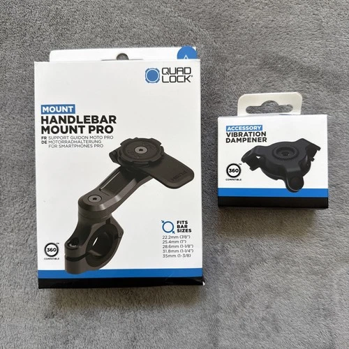 QUAD LOCK Motorcycle Handlebar Mount PRO and Vibration Dampener Quadlock New