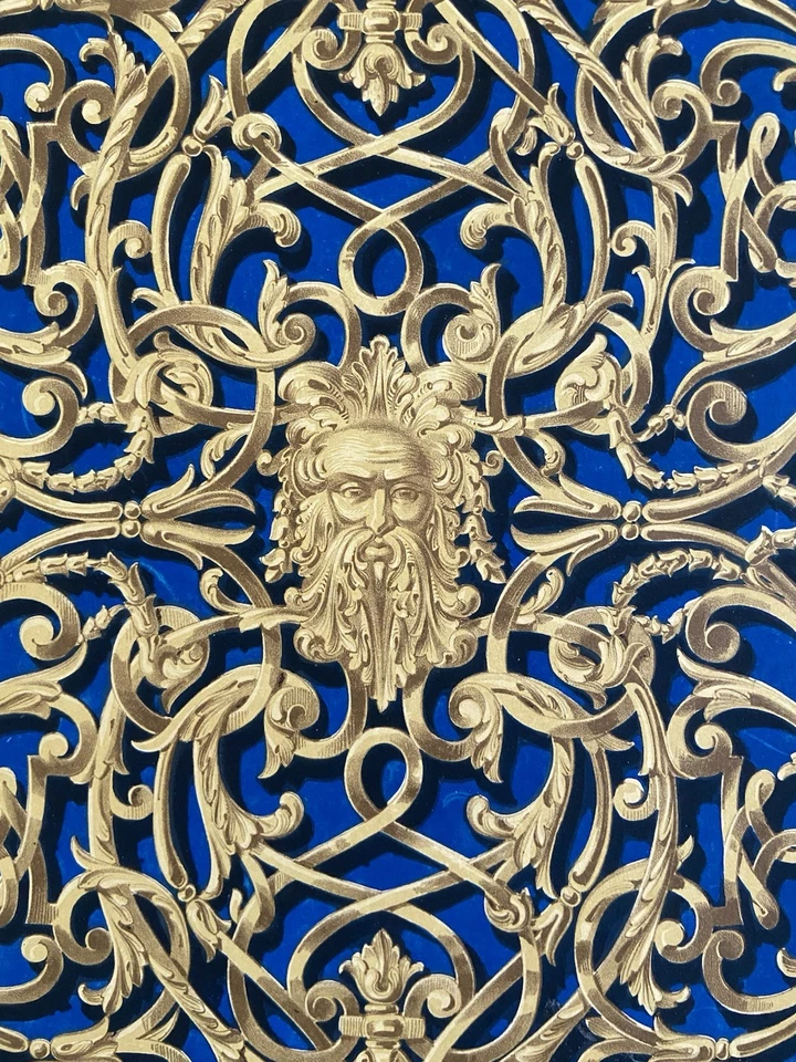 Impresión de panel de latón victoriano antiguo - Un panel de trabajo abierto fundido en latón  Foto 3 de 4