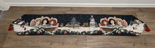 Vintage Singing Christmas Angels Cotton Tapestry 71" X 11.5" Lined Table Runner