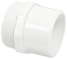 2 Inch White Pvc Pipe Fitting Adapter Male Npt To Spigot Connection