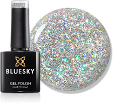 Gel Nail Polish 10Ml, Glitterball - LPH06, Silver Iridescent Holographic Gel Nai